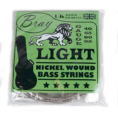 Image of Bray 4 String Light Bass Guitar Strings (40 95) Perfect For Fender, Gibson, Yamaha, Squier &amp; Ibanez Guitars