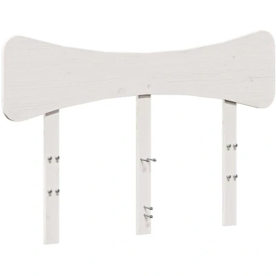 Image of vidaXL Solid Pine Wood Headboard for Bedroom Bed White, 125.5x81cm, Stylish &amp; Sturdy Frame, Ideal 120cm Mattress