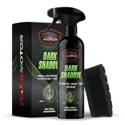 Image of BassMotor Plastic and Tire Brightener Car Motorcycle Old Rubber Restorer Recovers Shine Interior Exterior for Home Wash Dark Shadow 500ml + Premium Sponge