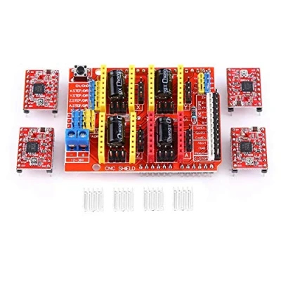 Image of CNC Shield Expansion Plate + 4pcs A4988 Heat Sinks Stepper Motor Controller for 3D Printer Engraver
