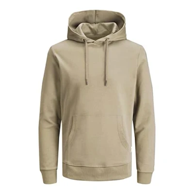 Image of JACK &amp; JONES Male Plain Hoodie, Crockery, XXL