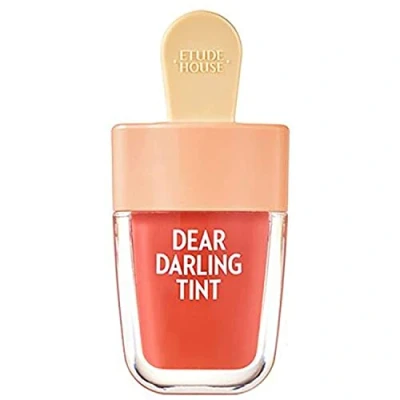 Image of Etude House Dear Darling Water Gel Tint Ice Cream (OR205 Apricot Red) (21AD) Vivid High Color Lip with Minerals from Soap Berry Extract to Moisture Your Lips