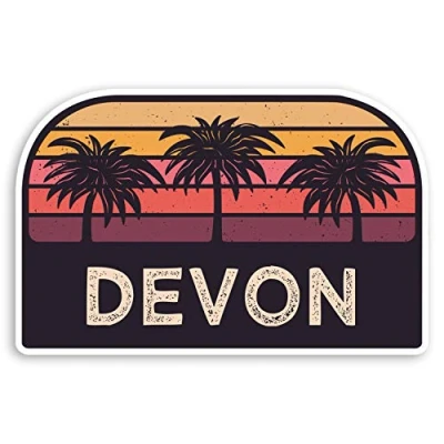 Image of 2 x 10cm Rustic Devon England Vinyl Stickers UK Travel Luggage Sticker #31529 (10cm Wide)