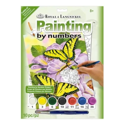 Image of Royal &amp; Langnickel Swallowtail Butterflies Design Paint by Numbers Kit, Natural, standart