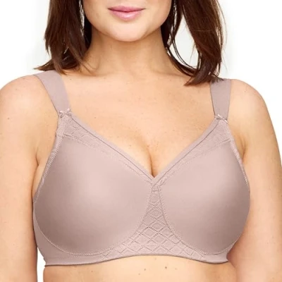 Image of Glamorise Full Figure Plus Size MagicLift Seamless T Shirt Bra Wirefree #1080 Taupe