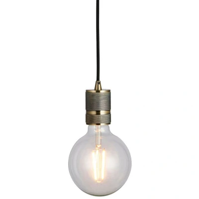 Image of Endon Urban 1 Light Pendant Antique Brass Plate, E27