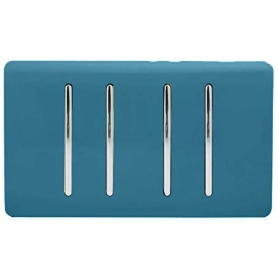 Image of Trendi 4 Gang 2 Way Artistic Modern Glossy 10 Amp Rocker Tactile Light Switch