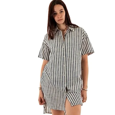 Image of ICHI Women&#039;s Ihgry Sh7 Blouse, 202033/Natural Stripe, 8
