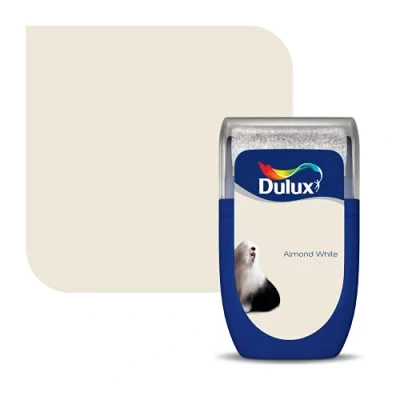 Image of Dulux Walls &amp; Ceilings Tester Paint, Almond White, 30 ml