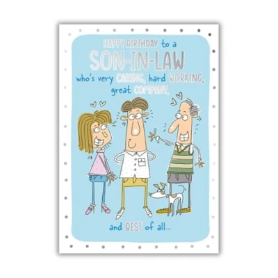 Image of Words &#039;n&#039; Wishes Traditional Son in Law Birthday Card, Card for Law, Multi Coloured, 23.5 x 16.5 cms