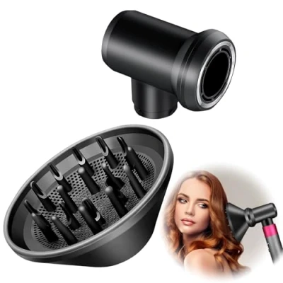 Image of Diffuser and Adaptor for Dyson Airwrap Styler HS01 HS05, Into A Hair Dryer Combination