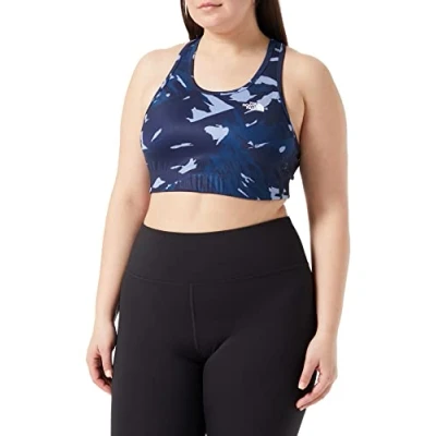 Image of The North Face Printed Midline Bra Shady Blue Snowcap Mountain Print S