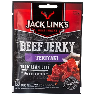 Image of Jack Link&#039;s Beef Jerky, Teriyaki Flavour High Protein Meat Snack, Multipack Box of 12 x 40 Gram Packs