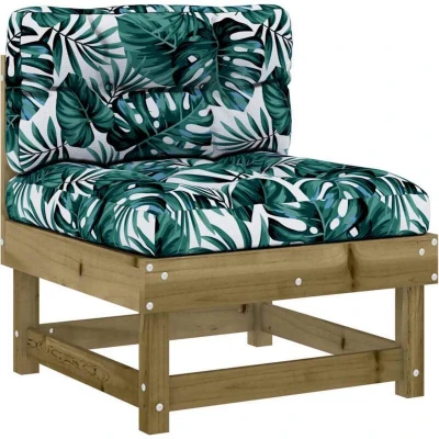 Image of vidaXL Middle Sofa with Cushions Impregnated Wood Pine