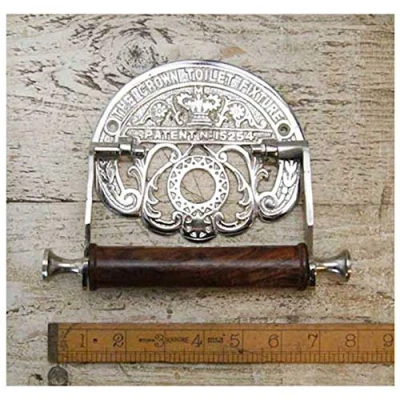 Image of HARDWARE FOR YOU LTD CROWN CHROME ON CAST IRON TOILET ROLL WALL MOUNTED HOLDER ANTIQUE REPO VINTAGE