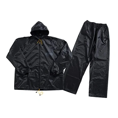 Image of JCB Workwear Waterproof Two Piece Rainsuit, D+AA Black Size X Large