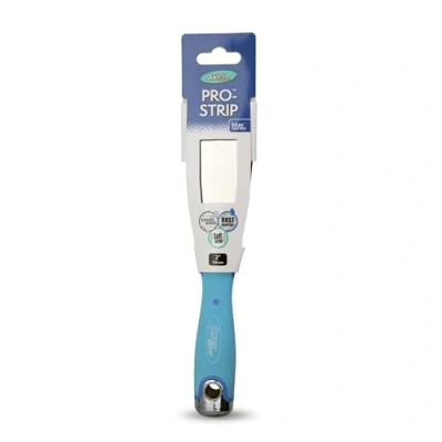 Image of Axus Decor Pro Strip Scraper (Blue Series) Wallpaper for Removing Paint and Wallpaper, Ideal Professional &amp; DIY Projects, Stainless Steel Blade Rubberized Handle 2 Inch/ 50mm