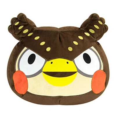 Image of Megasketcher Club Mocchi T12428 Blathers, Merchandise, Bedroom Accessories, Animal Crossing Cushion for Boys and Girls Aged 3 Years Older, 15 Inch Plush Toy, Multi