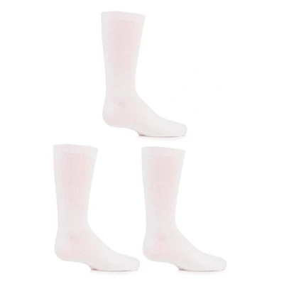 Image of SockShop Boys and Girls 3 Pair Plain Bamboo Socks with Comfort Cuff Handlinked Toes White 6 9 (1 Years)