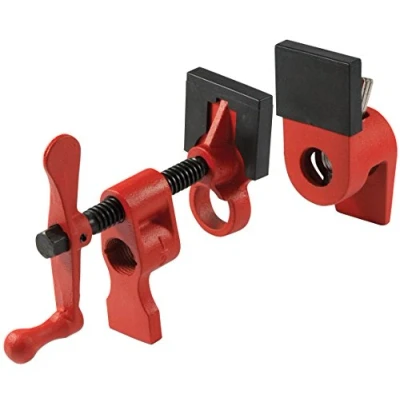 Image of BESSEY PC12 2 1/2&quot; Traditional Pipe Clamps Incredibly Versatile, Easy to Assemble, Essential Workshop Clamp for Woodworking, Carpentry, DIY and Projects