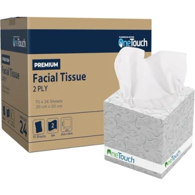 Image of 2ply Boxes Tissue Facial White Soft and Ideal for Sensitive Skin, Cleaning Skin Office (24)
