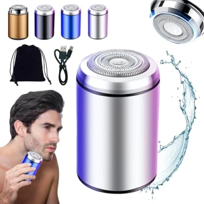Image of Sopami Mini Electric Shaver, Portable Shaver Sopami, Men&#039;s Razor for Men, USB Rechargeable Waterproof Beard Trimmer (Silver)