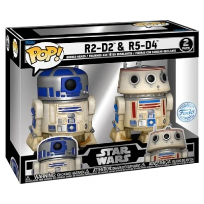 Image of Funko POP! Star Wars Celebration 2023 R2 D2 and R5 D4 Vinyl Bobblehead Set 2 Pack Galactic Convention Exclusive