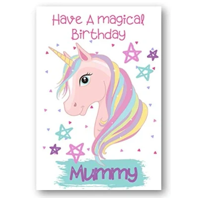 Image of Second Ave Mummy Children&#039;s Kids Magical Unicorn Birthday Card For Her Greetings
