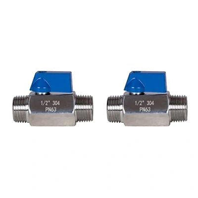 Image of JIVTO Stainless Steel Mini Ball Valve 1/2&quot; BSP,Male to Male,Shut Off (Pack of 2)