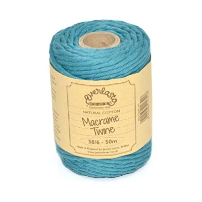 Image of 50M Spools Everlasto Single Twist Soft Cotton Coloured Macrame Craft Twine 38/6 (4mm approx) (Eton Blue)