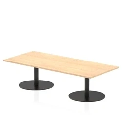 Image of Italia 1800 x 800mm Rectangular Coffee Table Maple Top 475mm High Black Leg
