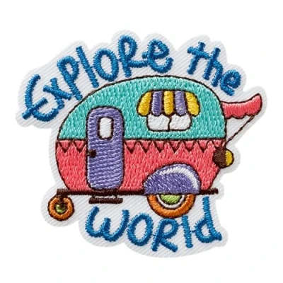 Image of Mono Quick 10034 Adventure Caravan Iron On Patch Approx. 4.5 x 5 cm Explore The World