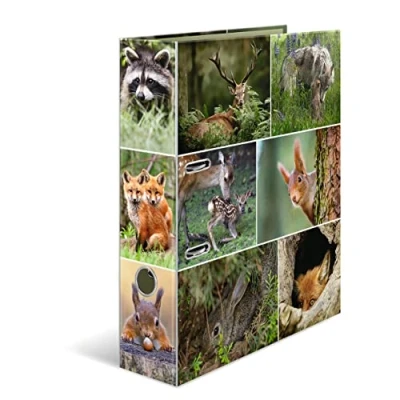 Image of HERMA Lever Arch File Animals with Forest Motif, A4, 70 mm Spine, Inner Print, 1 Folder