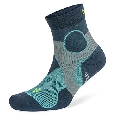 Image of Balega Athletic Support Compression Fit Performance No Show Running Socks for Men and Women (1 Pair), Light Grey/Black, Medium