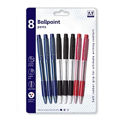 Image of Anker International, Stationery, 8 Ballpoint Pens &amp; Grips