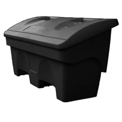 Image of BritishBins Deluxe Black 400 ltr Rock Salt Storage Bin Grit Dispenser Plastic Box Container