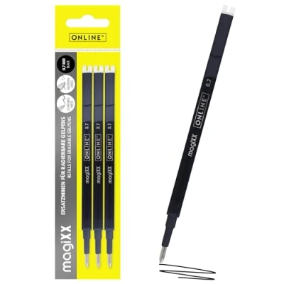Image of Online erasable Refill I Compatible with Pilot Frixion, magiXX Black 0.7mm line Width for Gel pens Rollerball Ink
