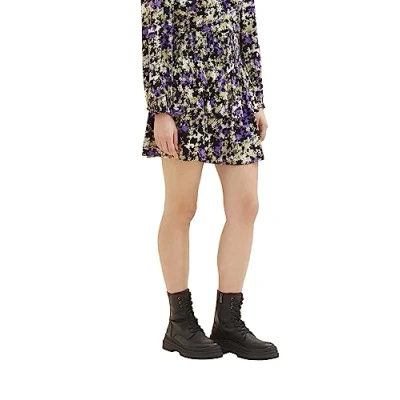Image of TOM TAILOR Denim Women&#039;s Floral Mini Skirt, 32418 lilac Green Flower Print, XL