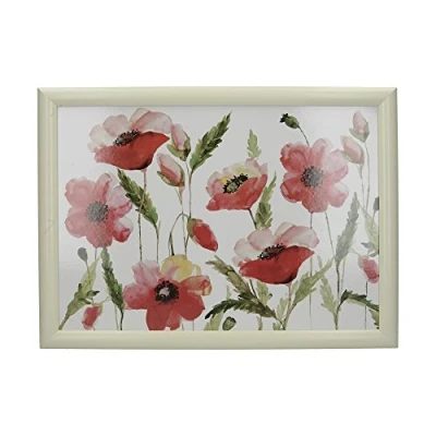 Image of Creative Tops 5233429 Watercolour Poppy Cushioned Bean Bag Lap Tray Multi Colour 44 x 34 cm (17.5 13.5)