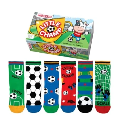 Image of United Oddsocks Champ Box of 6 For Boys, UK 9 12, Multicolour