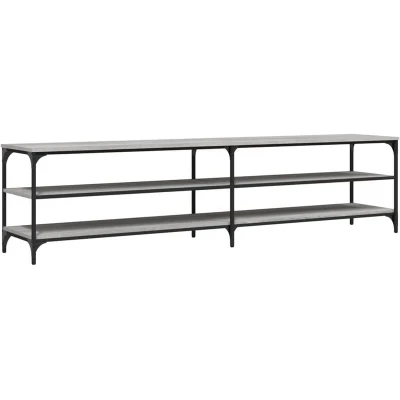 Image of vidaXL TV Cabinet Grey Sonoma 200x30x50 cm Engineered Wood and Metal