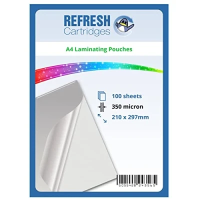 Image of Laminating Pouches A4 350 Micron Pack of 100 Sheets