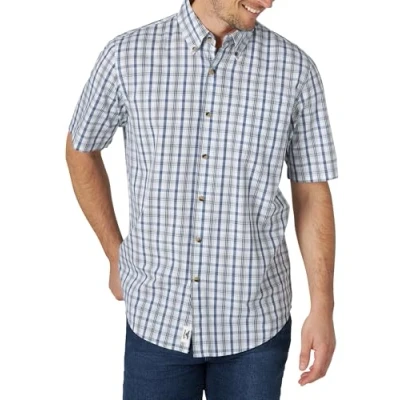 Image of Wrangler Authentics Men&#039;s ZHESP3L Button Down Shirt, Brittany Blue Plaid, XL
