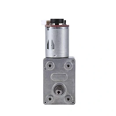 Image of DC 12V Metals Carbon Geared Motor High Torque Worm Reduction with Encoder Srong Self Locking (100RPM)