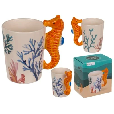 Image of Out of the blue Seahorse Mug 11 x 8.5 cm 300 ml Stoneware in Gift Box