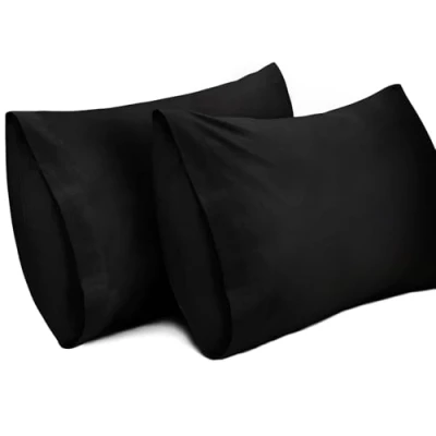Image of Lirex 2 Pack Pillow Cases, 100% Cotton 400 Thread Breathable Pillowcases Covers, 50 x 75 cm Queen Size, Blue