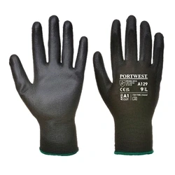 Image of Portwest PU Palm Glove Full Carton (480), Size: S, Colour: Black, A129BKRS