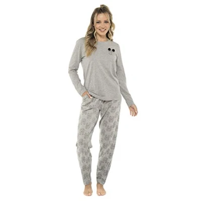 Image of Slumber Hut® Jersey Pyjamas Womens Soft Cosy Comfy Pajamas Printed PJ&#039;s for Women and Children Grey Cockapoo Dog Size Girls 11 12 Years