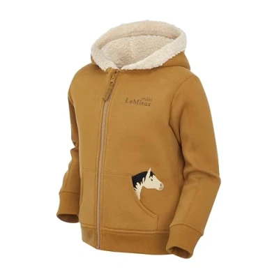 Image of LeMieux Mini Charlie Lined Hoodie Soft &amp; Cosy Zip Through Ginger 7 8years