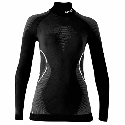 Image of UYN U100038 EVOLUTYON UW LG_SL TURTLE NECK T shirt Women&#039;s Blackboard/Anthracite/White XL